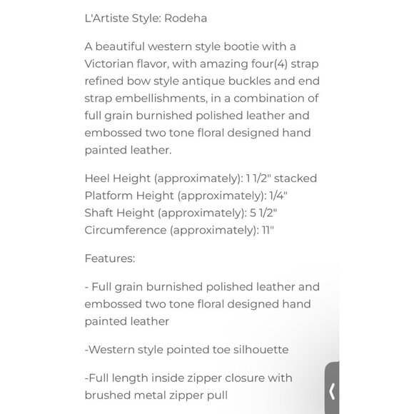 L’ Artiste Rodeha Brown Size 10.5-11 EU 42 Spring Step NWB Hand Painted Leather - Picture 6 of 16